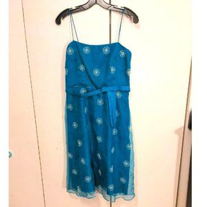 Laundry By Shelli Segal Blue and White Dress